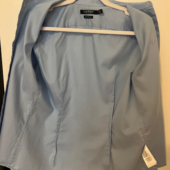 NWOT Ralph Lauren Non Iron Blue 100% Cotton Shirt/Blouse US M - Picture 8 of 11